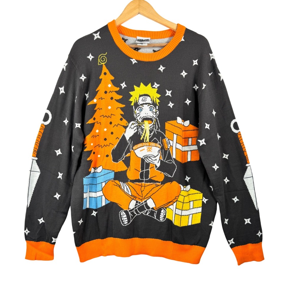 Naruto Shippuden Chibi‎ Naruto Ramen Ugly Christmas Sweater sz L
